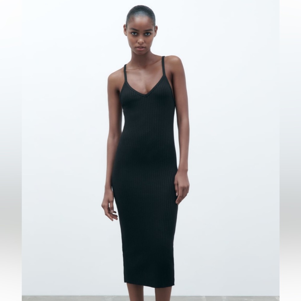 Zara ribbed midi dress NWT